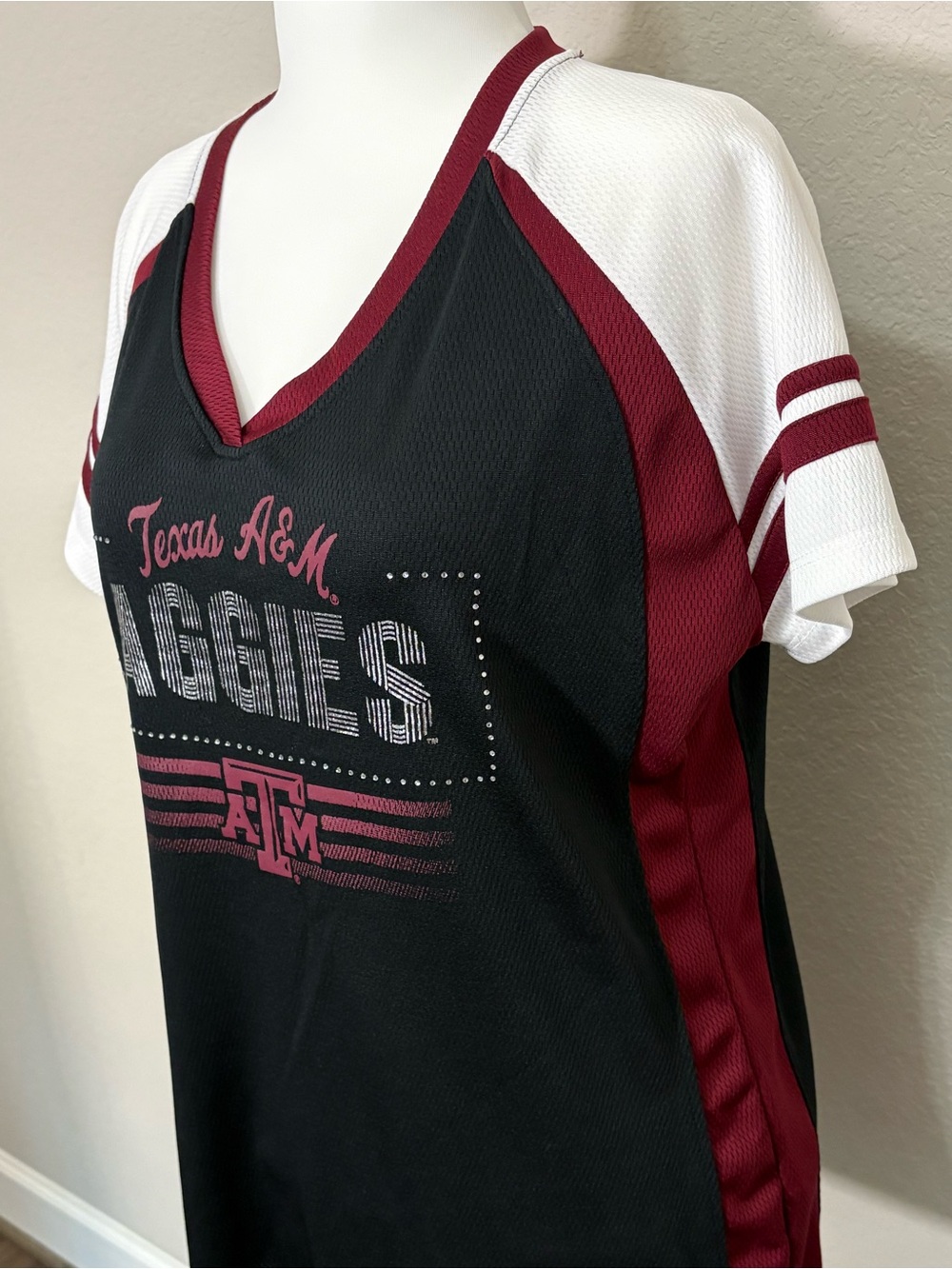 Texas A&M Aggies Gameday Black Maroon Rhinestone College Team Jersey Size XL - Picture 3 of 10